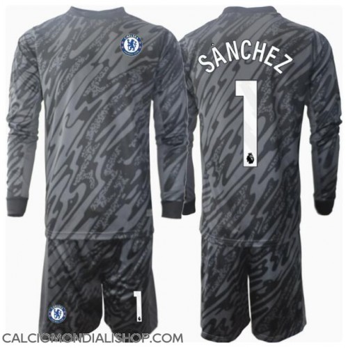 Maglie da calcio Chelsea Robert Sanchez #1 Portiere Seconda Maglia Bambino 2024-25 Manica Lunga (+ Pantaloni corti)